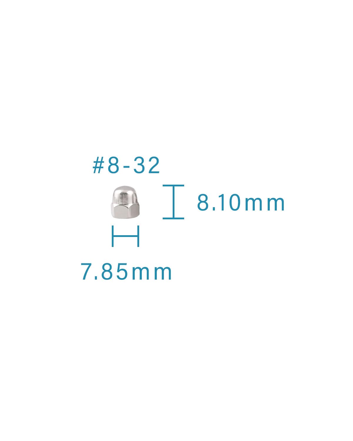 #8-32 Acorn Nuts - IMScrews 304 Stainless Steel Acorn Nuts - Durable, Rust-Resistant Fasteners for Various Applications Pack of 50 - image 3