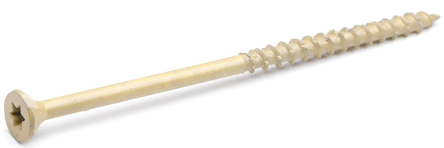 #10 x 4 Inch Deck Screws - 75 Pcs, Exterior Wood Screws, Carbon Steel Star Drive, Coarse Threads, Anti-Corrosion, Tan Coated, Rust-Resistant for Decks, Fences, and Outdoor Projects | by IMSCREWS