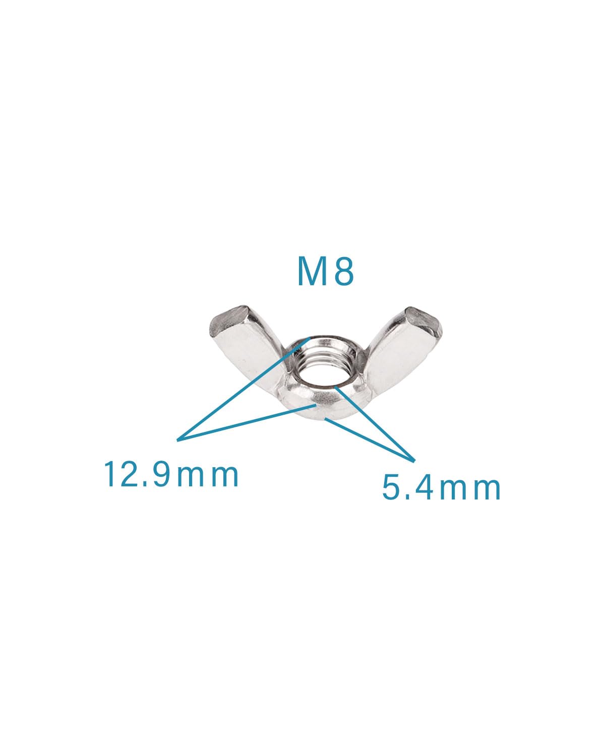 M8-1.25 Wing Nuts - IMScrews 304 Stainless Steel Wing Nuts - Durable Hardware for Home Maintenance and Professional Engineering Pack of 10 - image 3