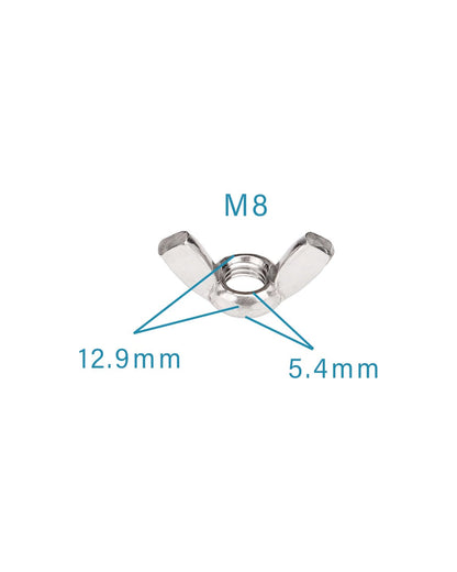 M8-1.25 Wing Nuts - IMScrews 304 Stainless Steel Wing Nuts - Durable Hardware for Home Maintenance and Professional Engineering Pack of 10 - image 3