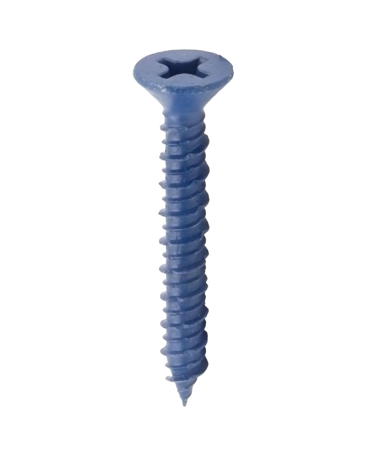 1/4" x 2-1/4" Blue Concrete Screws, 25 PCS Flat Head Masonry Anchors with High-Low Thread, Heavy-Duty Blue Coating Fasteners for Brick, Block and Stucco