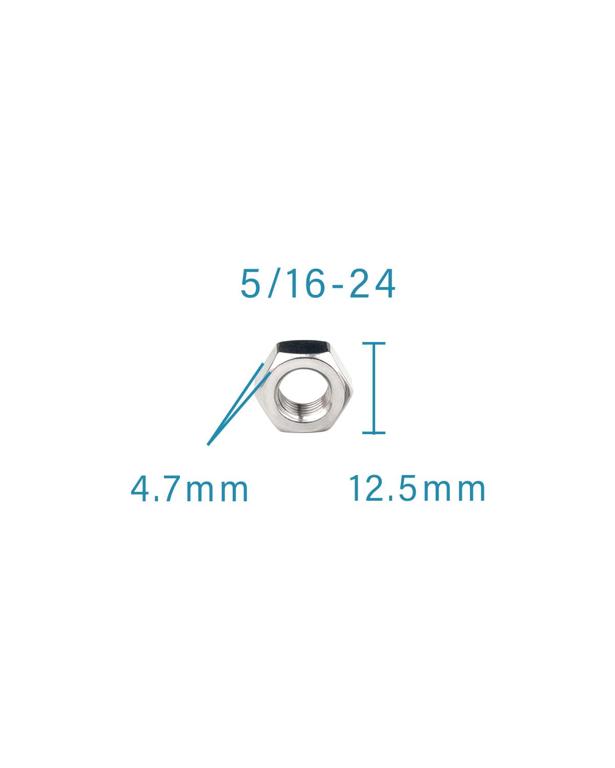 5/16-24 Hex Nuts - IMScrews 304 Stainless Steel Hex Nuts - Corrosion-Resistant Fasteners for Diverse Projects Pack of 100 - image 3