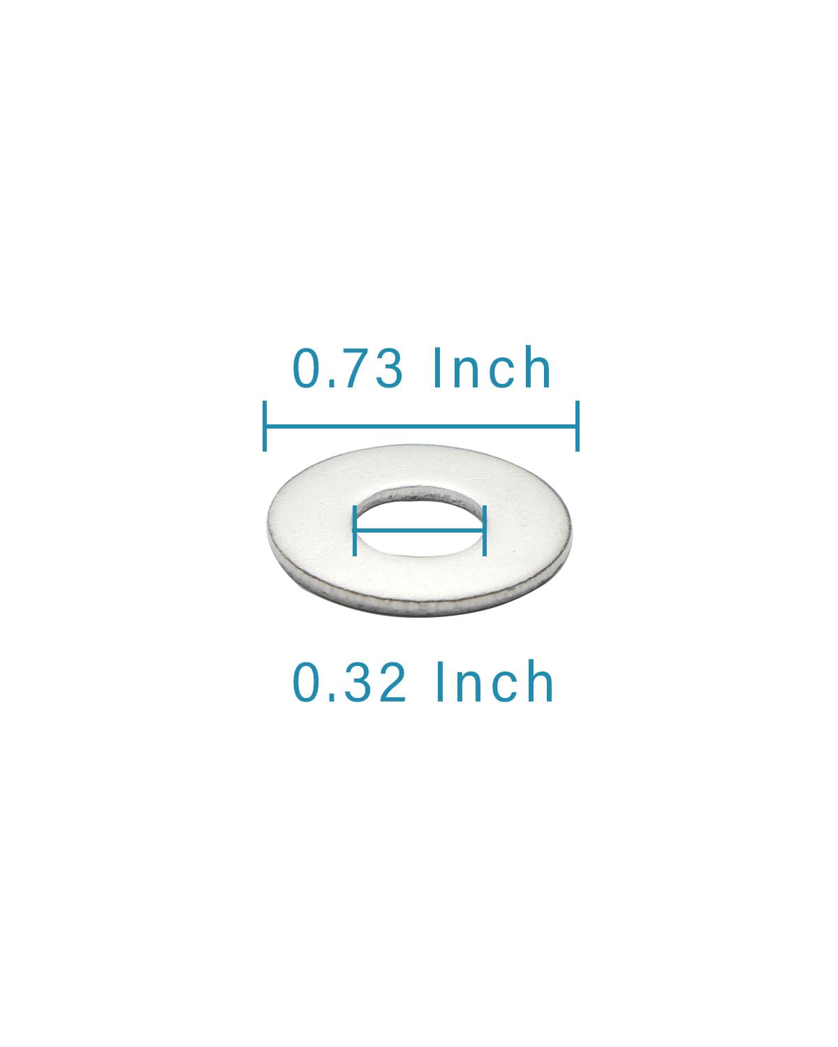 IMSCREWS 1/4" USS Flat Washers 304 Stainless Steel, 0.734" OD 0.055" Thick Large Metal Washers for Screws and Bolts, Rust Resistant Heavy Duty Washers for Outdoor Marine Construction, 25 Pack - image 3