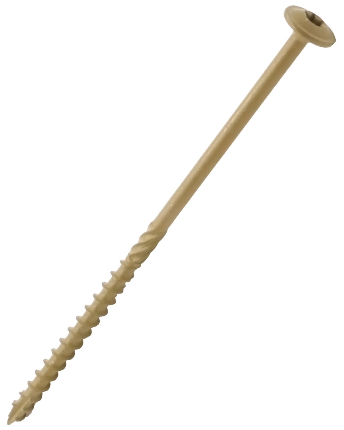 #14 x 6" Tan IMSCREWS Wood Deck Screws - T30 Star Drive with Large Washer Head - Rust-Resistant Outdoor Deck Screws for Timber, Log, and Landscaping Wood Projects Pack of 200