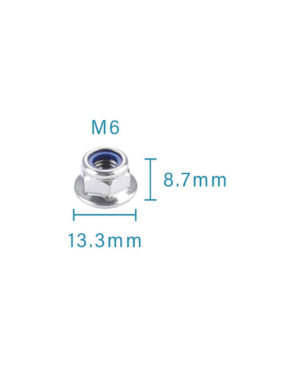 IMScrews M6-1.0 Flange Nuts, 304 Stainless Steel Hex Flange Nuts, DIN6926 Locking Nuts with Integrated Washer Base, Corrosion Resistant Hardware for Secure Fastening, Pack of 100 - image 3
