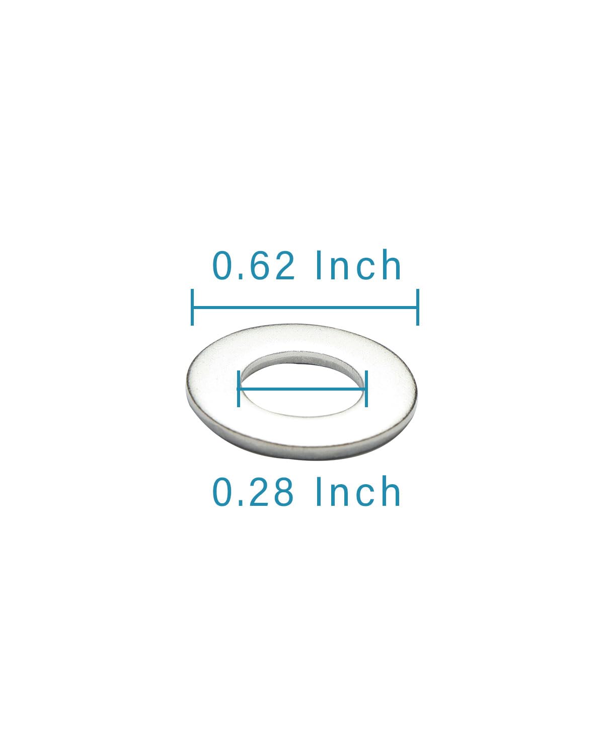 IMScrews 18-8 (304) Stainless Steel Flat Washers - 1/4" ID, 5/8" OD, 0.057" Thickness - Metal Washers for Bolts - 100 Bulk Pack - Select Your Size - image 3