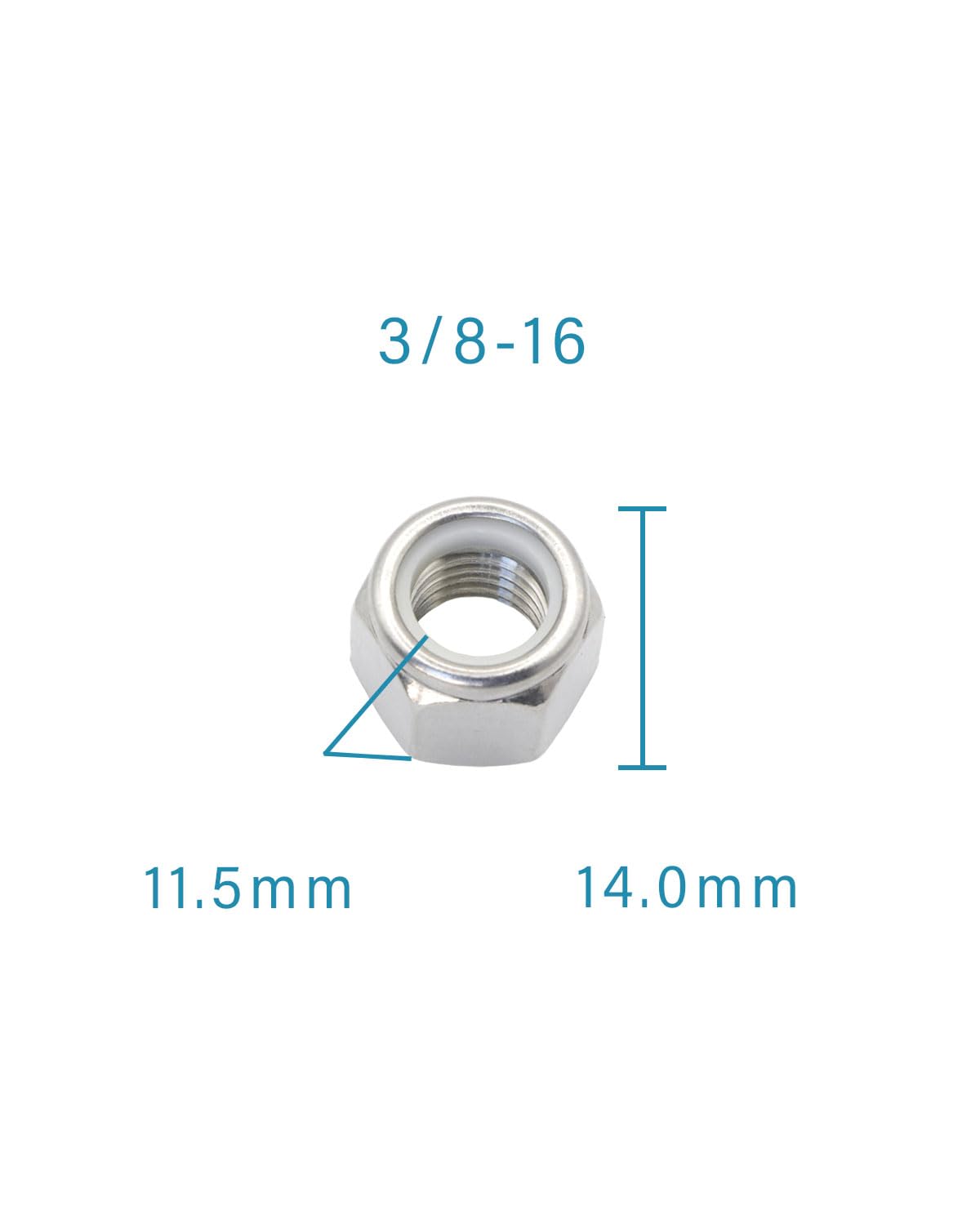 3/8-16 Locknuts - IMScrews 304 Stainless Steel Hardware Locknuts - Durable and Rust-Resistant Fasteners for Home Repairs and Professional Projects Pack of 50 - image 3