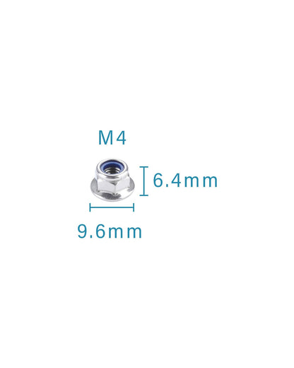 IMScrews M4 x 0.7 Stainless Steel Flange Lock Nuts, DIN6926 Hex Nuts with Blue Nylon Insert, Corrosion Resistant 304 Stainless Steel, Integrated Washer Base, Pack of 200 - image 3