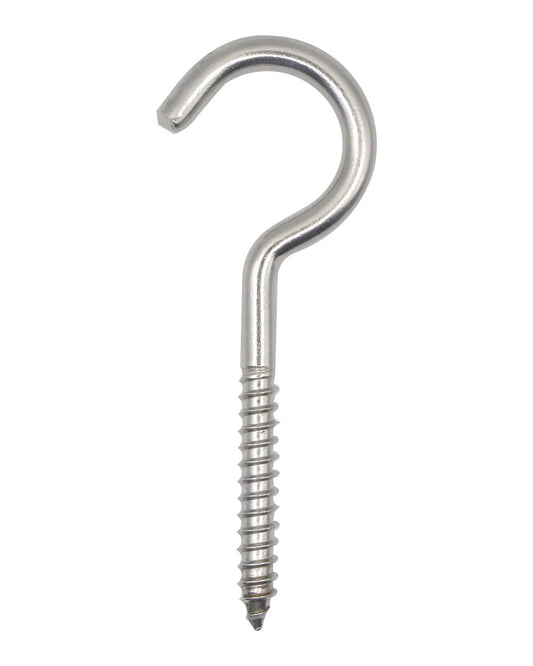 IMSCREWS 5 Pcs Screw Eyes, 4 Inch Heavy Duty Eye Bolts 304 Stainless Steel, Self Tapping Hooks for Securing Cables, Wood, Hammock Stands, Swing Sets, Indoor & Outdoor Use