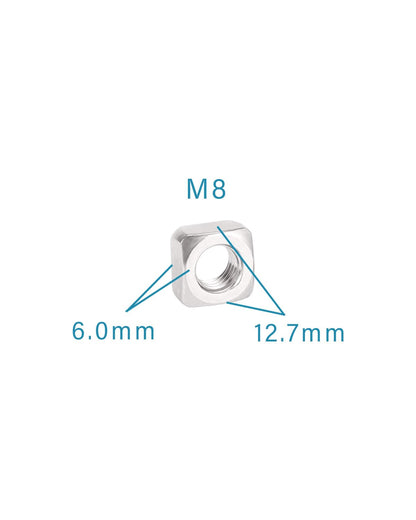 M8-1.25 Square Nuts - IMScrews 304 Stainless Steel Square Nuts - Durable Fasteners for Home Repairs and Professional Engineering Pack of 25 - image 3