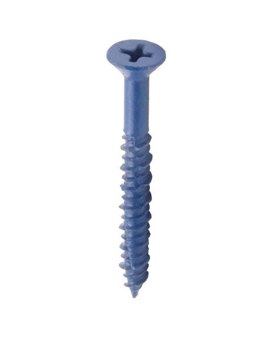 IMScrews 3/16" x 1-3/4" Blue Flat Head Concrete Screws, High-Low Thread, Durable Anchors, 25 Pack for Light Masonry Projects