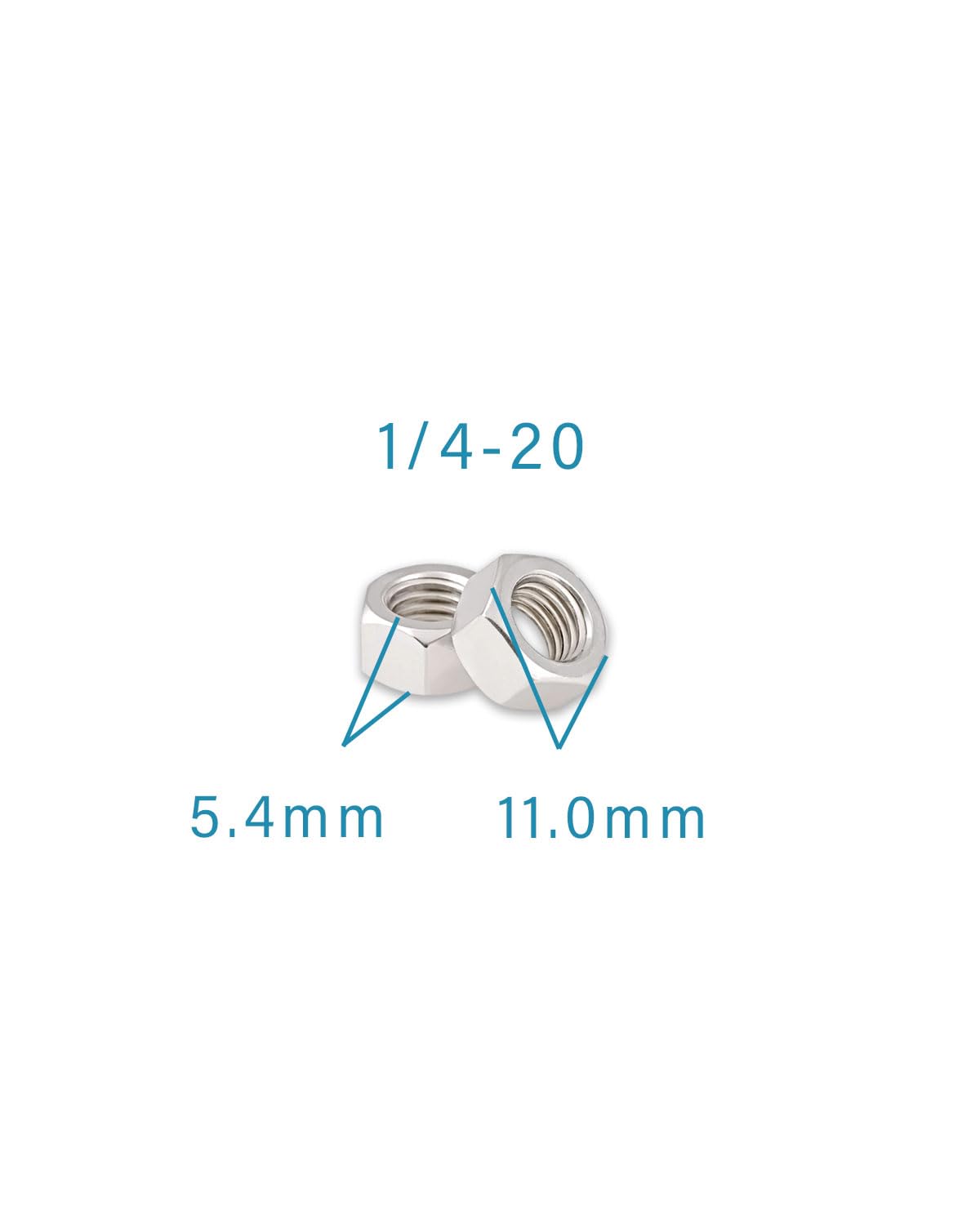 1/4-20 Hex Nuts - IMScrews 304 Stainless Steel Hardware Hex Nuts - Durable and Rust-Resistant Fasteners for Home Repairs and Professional Projects Pack of 100 - image 3