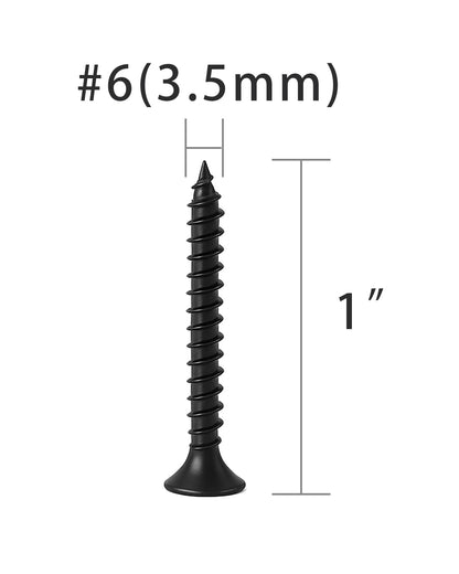 IMSCREWS #6 x 1" Black Wood Screws (50 Pack), 304 Stainless Steel Flat Head Phillips, All-Purpose Self Tapping Fasteners for Door Latches, Strike Plates & Wall Anchors ¡ª Matte Black - image 2