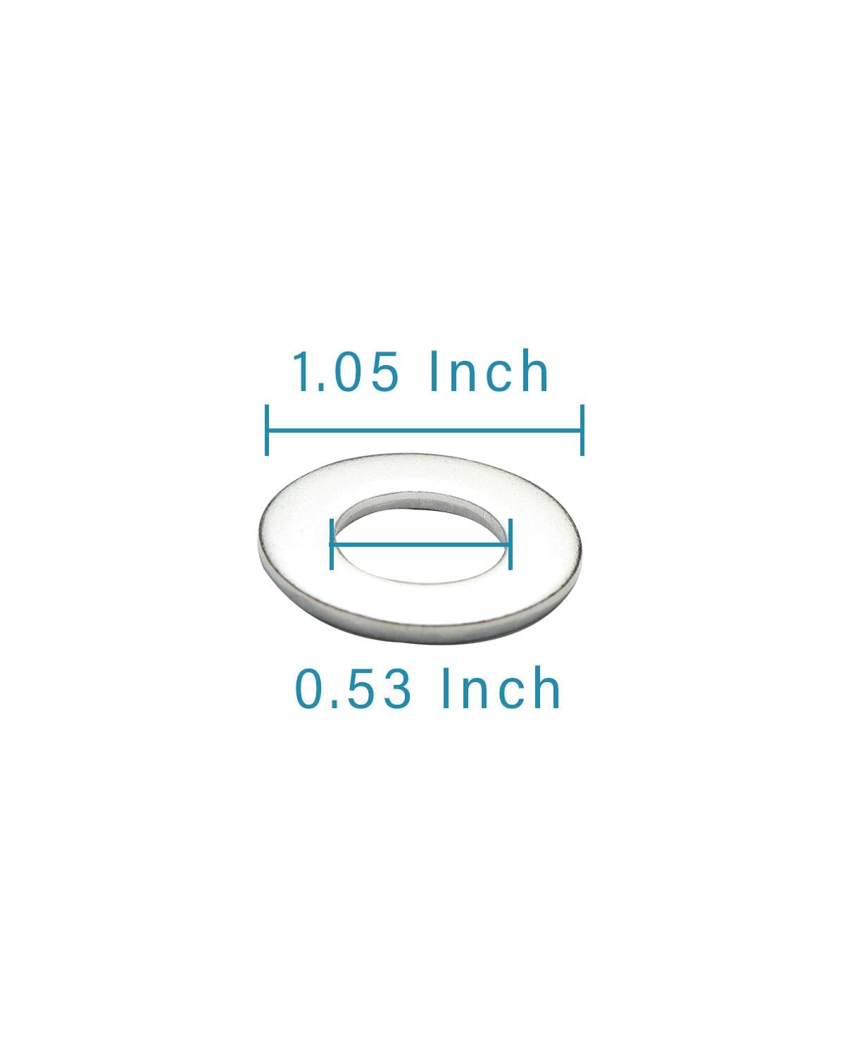 IMScrews 1/2 Inch SAE Flat Washers 304 Stainless Steel Polished Metal Spacers for Automotive Construction and Plumbing Projects 50 Pack - image 3
