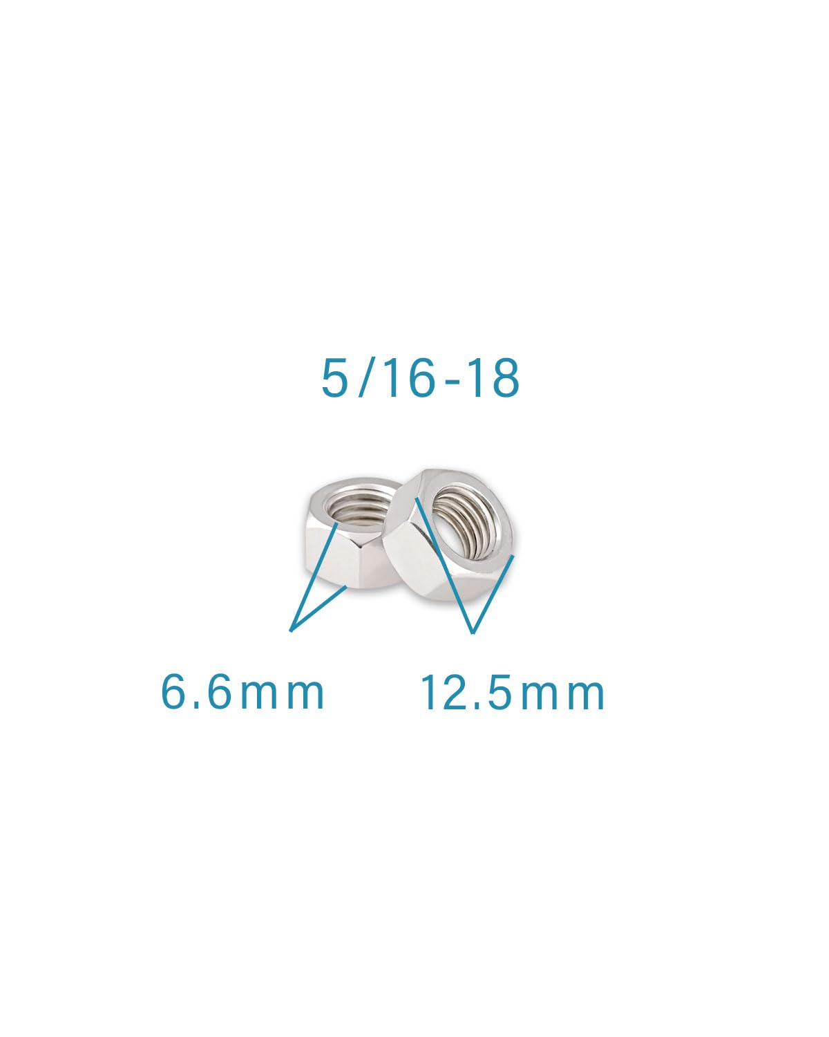 5/16-18 Hex Nuts - IMScrews 304 Stainless Steel Hardware Hex Nuts - Durable and Rust-Resistant Fasteners for Home Repairs and Professional Projects Pack of 10 - image 3