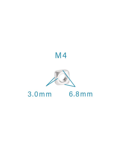 M4-0.7 Square Nuts - IMScrews 304 Stainless Steel Square Nuts - Durable Fasteners for Home Repairs and Professional Engineering Pack of 50 - image 3