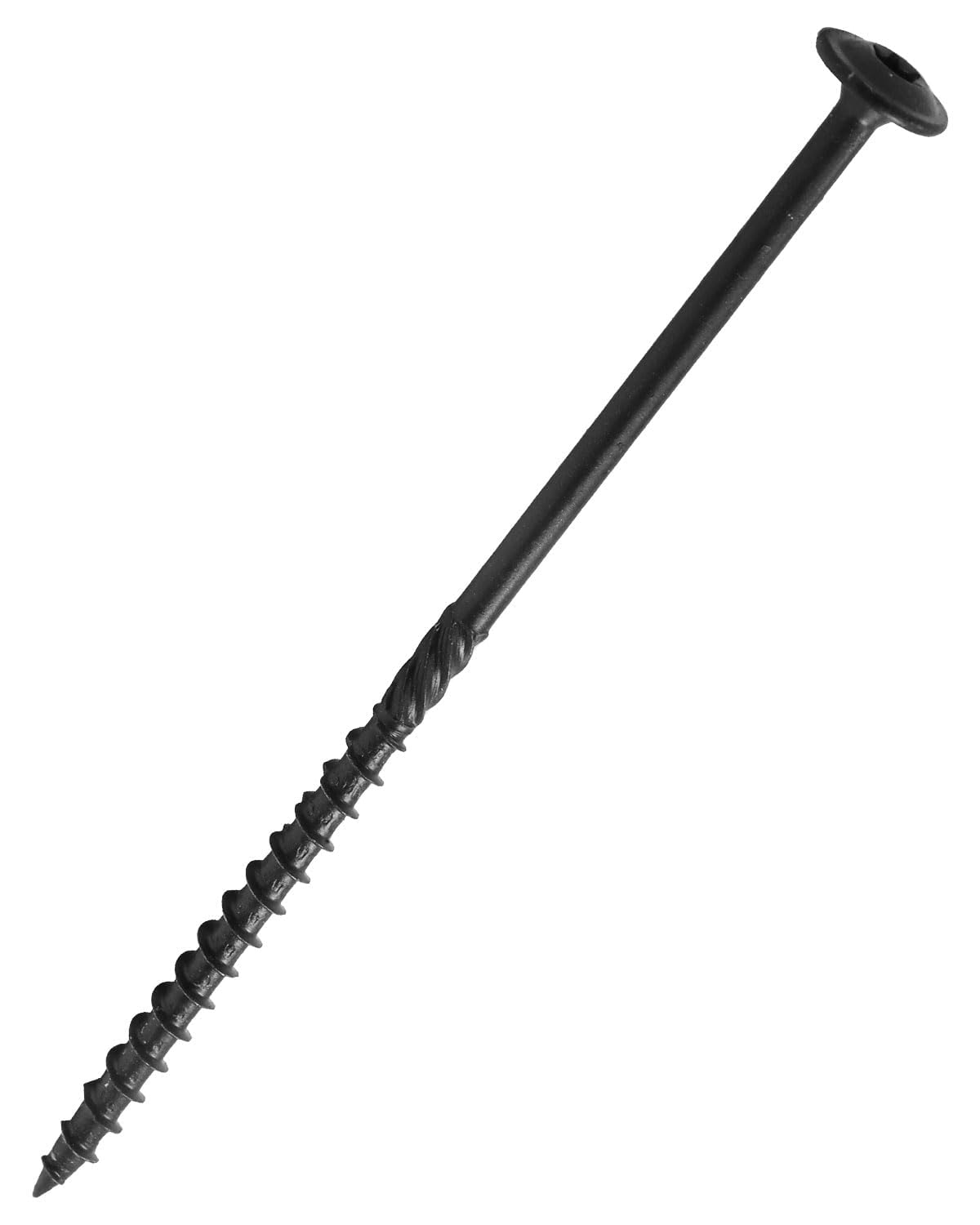 IMSCREWS #14 x 6 Inch Black Wood Deck Screws 200 PCS - T30 Star Drive Structural Timber Screws with Large Washer Head - Black Epoxy Coated Exterior Fasteners for Log Homes and Landscaping