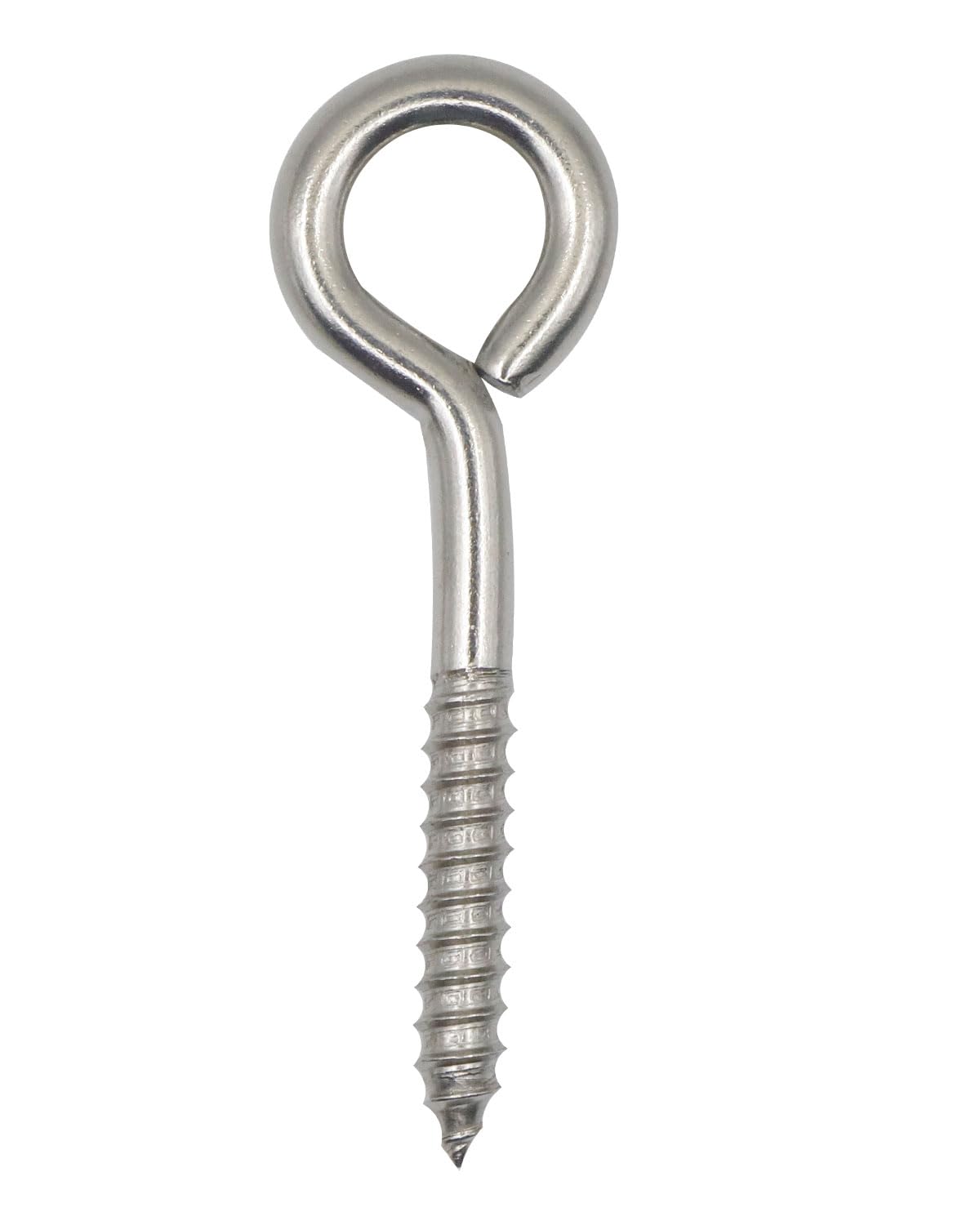 IMSCREWS 5-Pack 2.8 Inch 304 Stainless Steel Eye Screws ¨C Heavy Duty Closed Eye Hooks with 22.5mm Ring, 5.2mm Wire Diameter, Self-Tapping for Indoor & Outdoor Hanging, Rust Resistant
