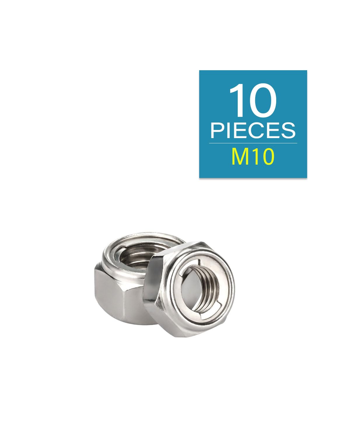 M10-1.5 Locknuts - IMScrews 304 Stainless Steel Locknuts - Durable Hardware for Home Repairs and Professional Projects Pack of 10 - image 2