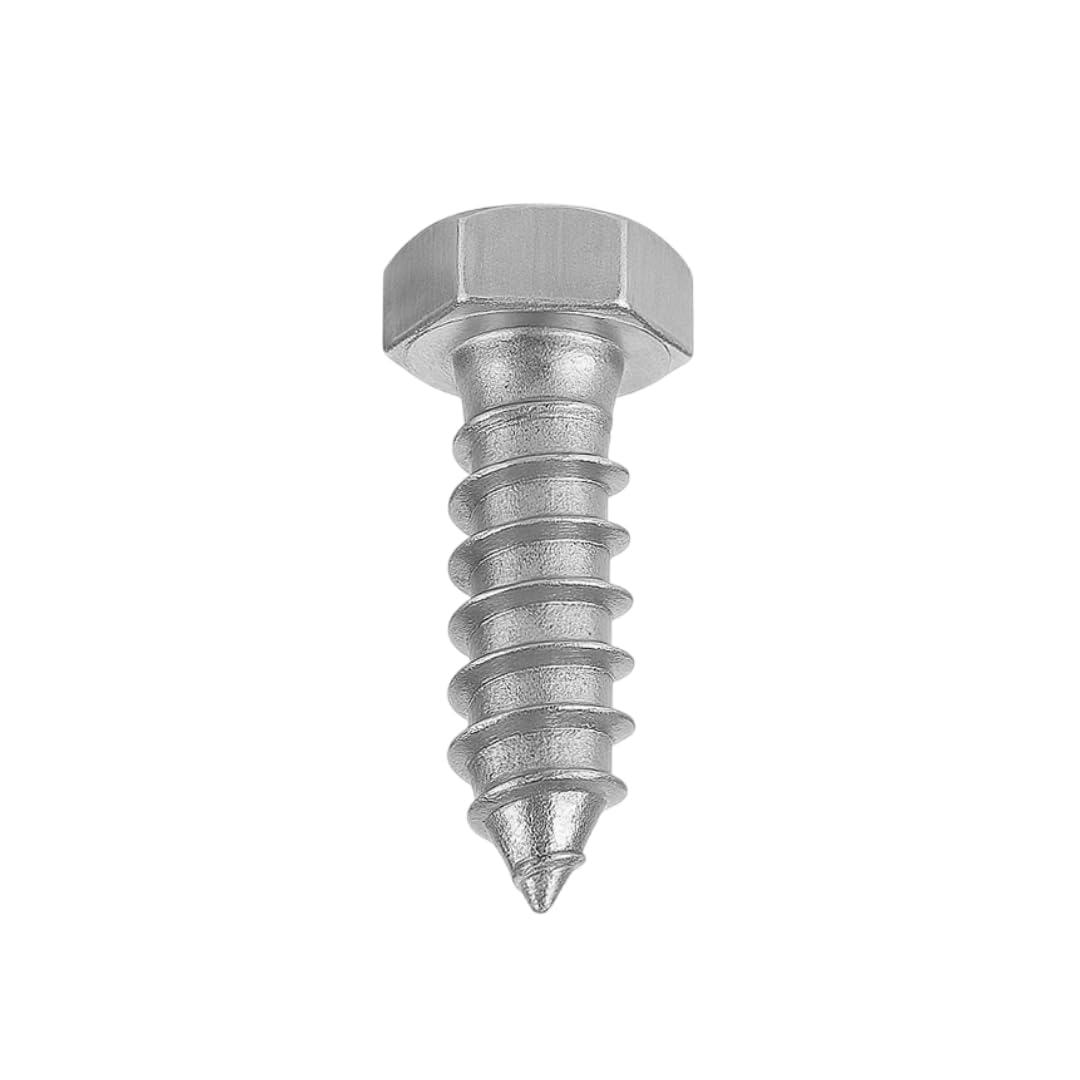 IMSCREWS 1/4 x 1" Hex Head Lag Screws, 304 Stainless Steel Fully Threaded Wood Bolts for Gate Latches & Treated Lumber, Pre-drilling Required, 10 Pcs