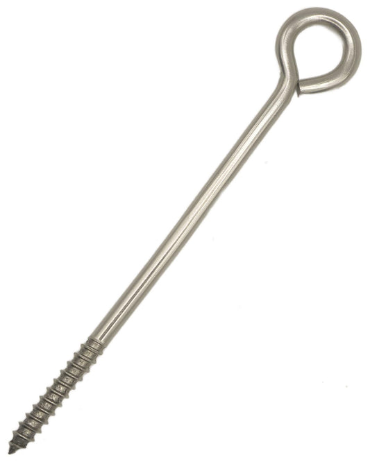 IMSCREWS 5-Pack 4.7-Inch Heavy-Duty Screw Eyes - Self-Tapping Eye Hooks for Securing Cables and Wires, Ideal for Indoor & Outdoor Use