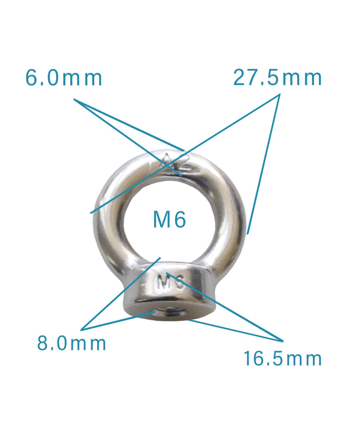 M6-1.0 Eye Nuts - IMScrews 304 Stainless Steel Eye Nuts - Resilient Hardware for Home Repairs and Professional Projects Pack of 8 - image 3