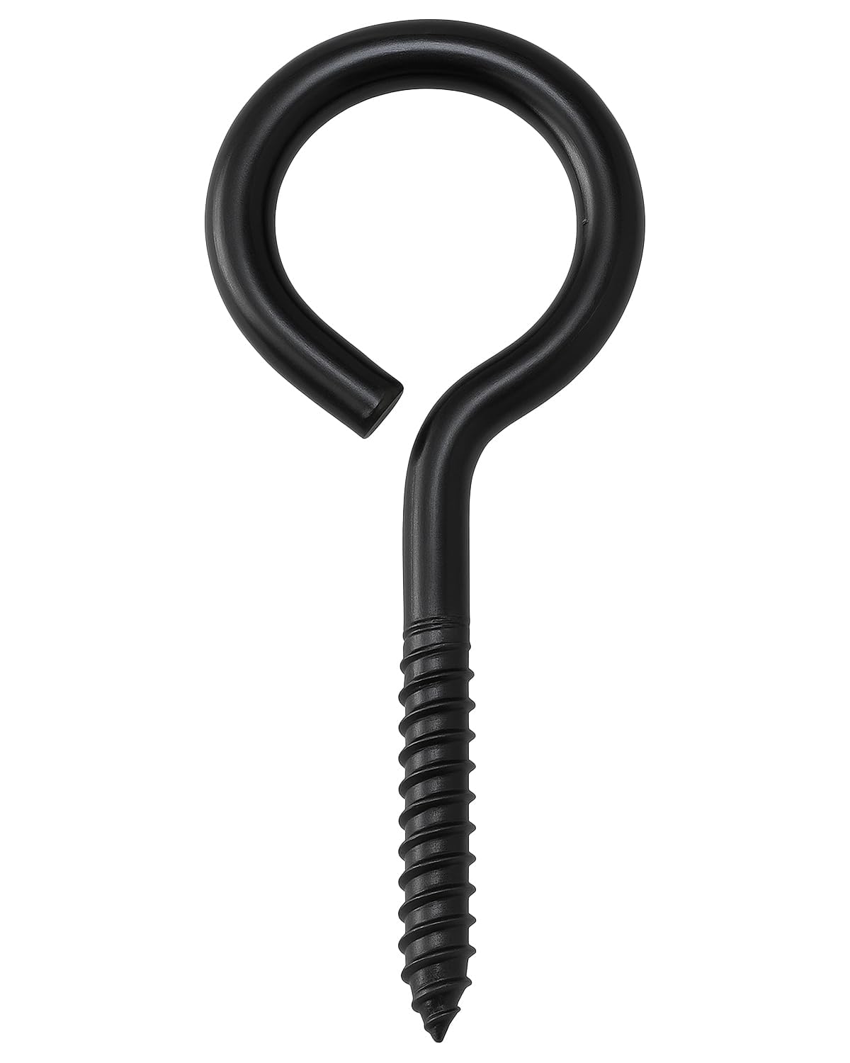 IMSCREWS 2-1/2 Inch Black Eye Hooks (20 Pack), 304 Stainless Steel Screw Eyes, Heavy Duty Rust Resistant Eye Screws for Outdoor Wood, String Lights, Wire Anchoring, Lag Thread Eye Bolts