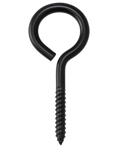 IMSCREWS 2-1/2 Inch Black Eye Hooks (20 Pack), 304 Stainless Steel Screw Eyes, Heavy Duty Rust Resistant Eye Screws for Outdoor Wood, String Lights, Wire Anchoring, Lag Thread Eye Bolts