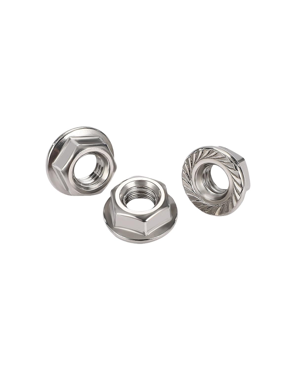 IMScrews 3/8-16 Flange Nuts 304 Stainless Steel Serrated Face Hex Lock Nuts for Automotive Industrial and Home Maintenance 50 Pack - image 4