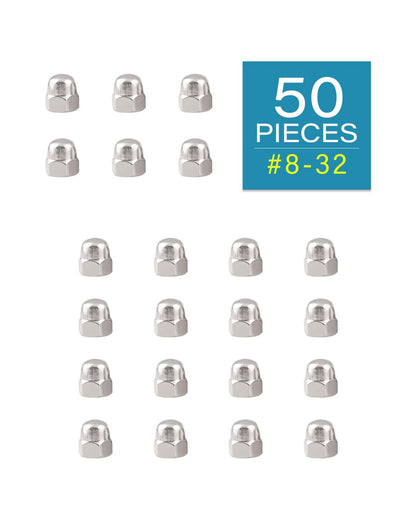 #8-32 Acorn Nuts - IMScrews 304 Stainless Steel Acorn Nuts - Durable, Rust-Resistant Fasteners for Various Applications Pack of 50 - image 2