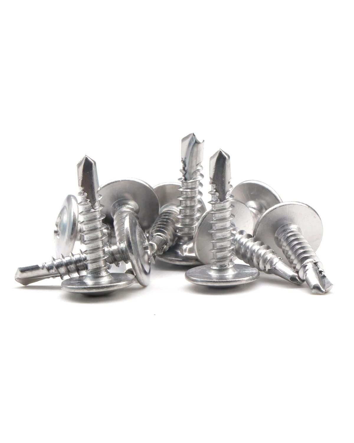 IMSCREWS #10 x 3/4 Inch Self Drilling Screws 410 Stainless Steel Truss Washer Head Sheet Metal Screws Tek Screws for Construction and Repair 100 Pack - image 6