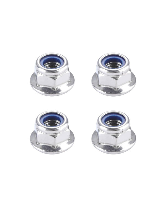 IMSCREWS M10 x 1.5 Flange Nuts, 304 Stainless Steel Hex Lock Nuts with Blue Nylon Insert, DIN6926 Smooth Washer Base, A2-70 Tensile Strength, Corrosion Resistant Fasteners, Pack of 5
