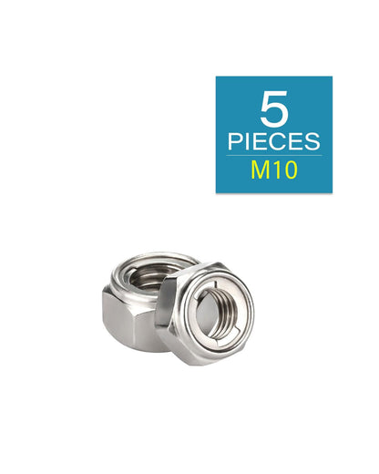 M10-1.5 Locknuts - IMScrews 304 Stainless Steel Locknuts - Durable Hardware for Home Repairs and Professional Projects Pack of 5 - image 2