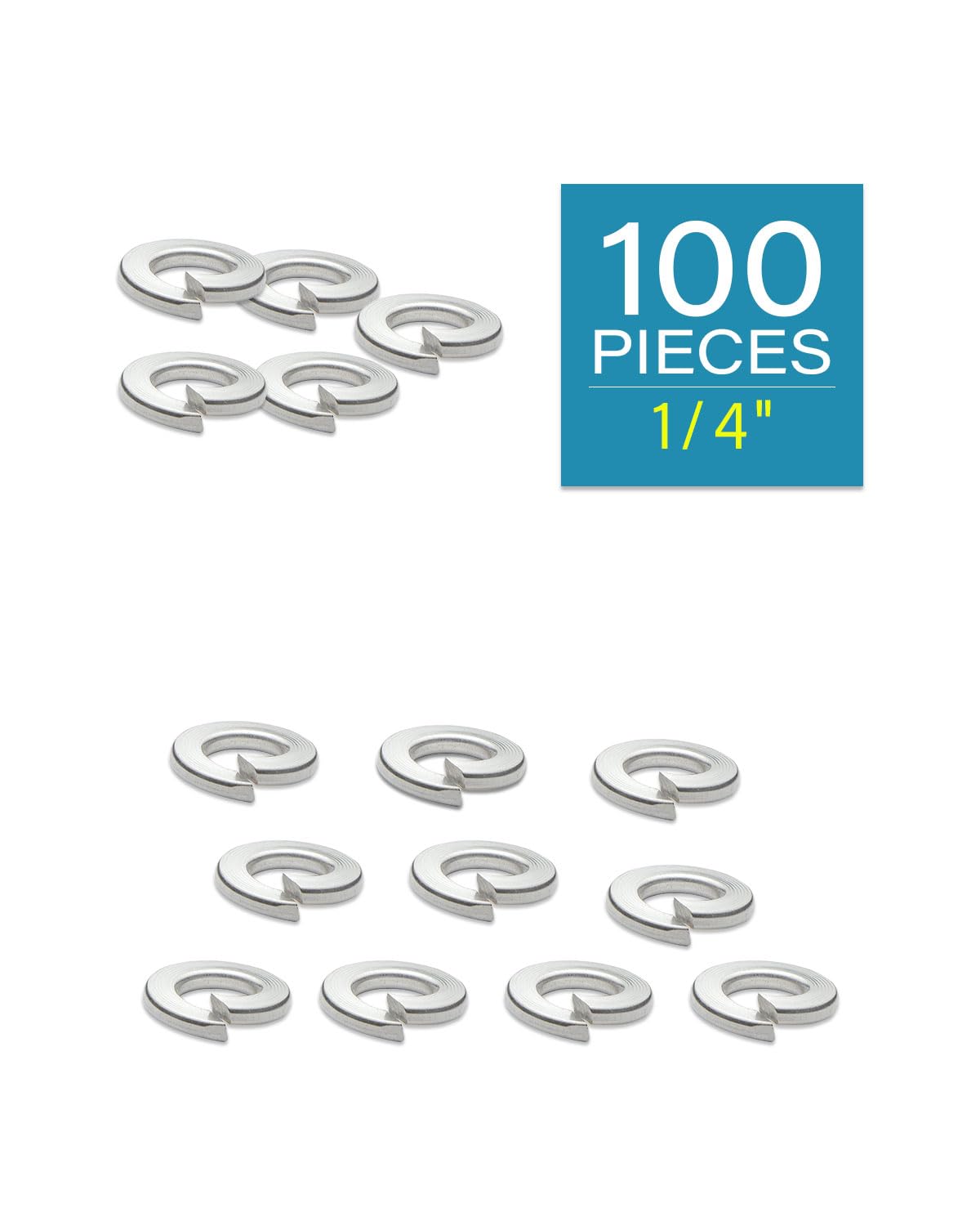 IMScrews 1/4" Spring Lock Washers - 304 Stainless Steel - Pack of 100 - Secure Fastening and Rust Resistance - image 2