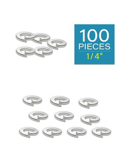 IMScrews 1/4" Spring Lock Washers - 304 Stainless Steel - Pack of 100 - Secure Fastening and Rust Resistance - image 2