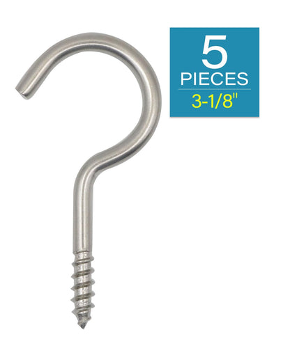 IMSCREWS 3-1/8" 304 Stainless Steel Screw Eyes (5-Pack) ¨C Screws in Hooks for Hammock Stands, Indoor Ceilings, and Outdoor Use - image 2