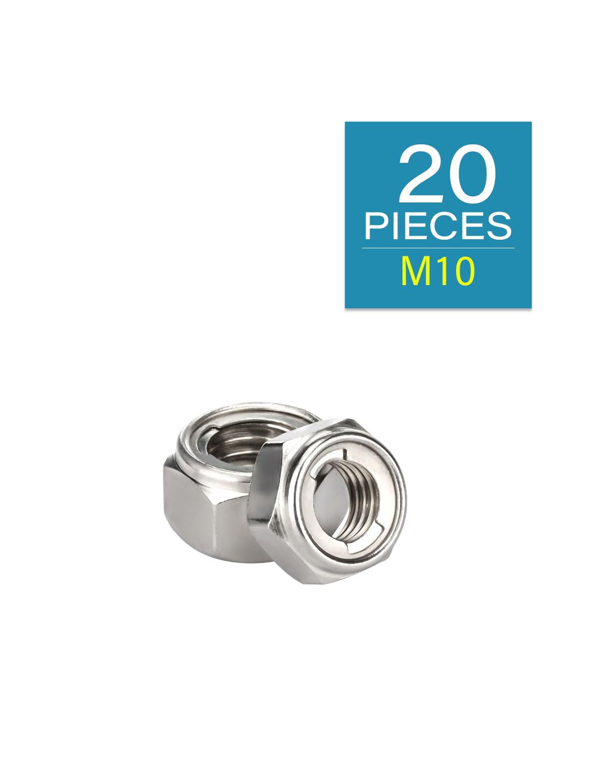 M10-1.5 Locknuts - IMScrews 304 Stainless Steel Locknuts - Durable Hardware for Home Repairs and Professional Projects Pack of 20 - image 2
