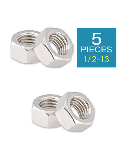 1/2-13 Hex Nuts - IMScrews 304 Stainless Steel Hardware Hex Nuts - Durable and Rust-Resistant Fasteners for Home Repairs and Professional Projects Pack of 5 - image 2
