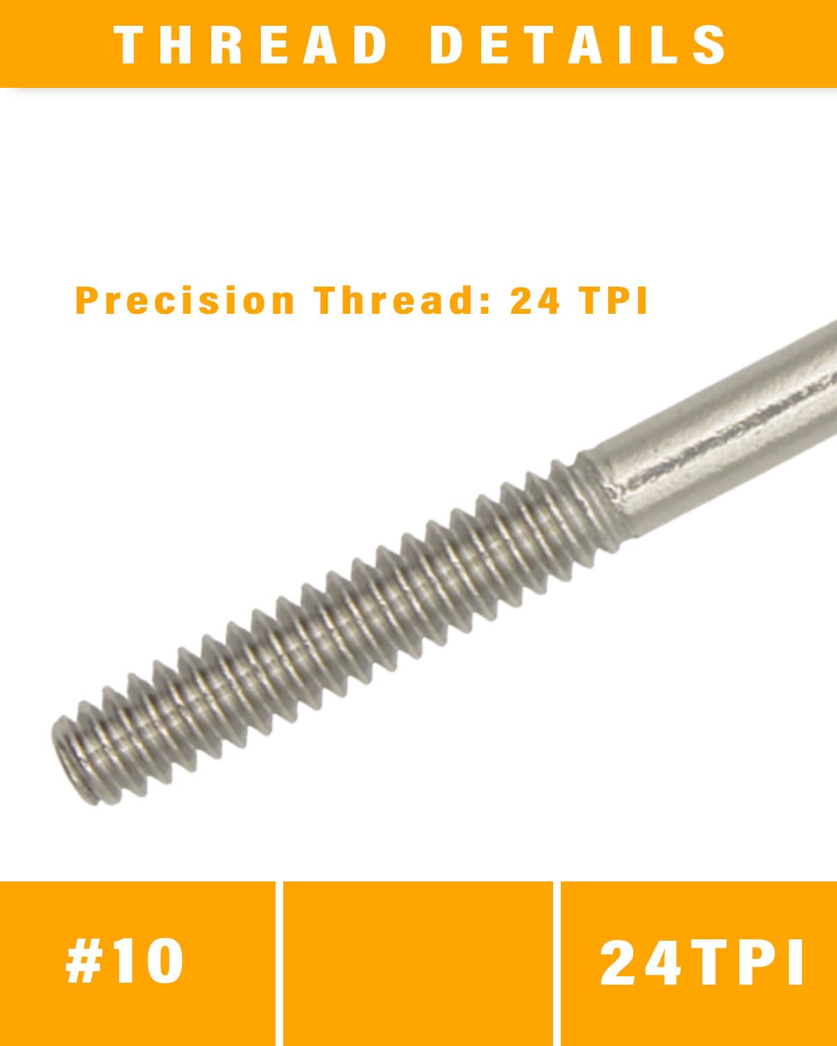 IMSCREWS 20 Pack #10-24 Eye Bolts 304 Stainless Steel, 2-1/2" (65mm) Long Welded Closed Eye Screws, Threaded Machine Bolts for Marine Rigging, Garden & Outdoor Heavy Duty Hanging (Bolts Only) - image 3