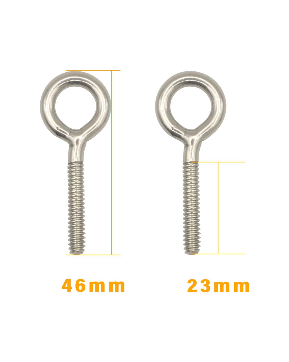 IMSCREWS 10Pcs #10-24 x 1.8" (46mm) Eye Bolts, 304 Stainless Steel Welded Closed Loop Eyelet, Burr-Free Machine Thread Fasteners for Light Rigging, Indoor & Outdoor - image 2