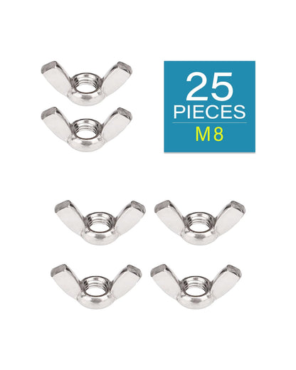 M8-1.25 Wing Nuts - IMScrews 304 Stainless Steel Wing Nuts - Durable Hardware for Home Maintenance and Professional Engineering Pack of 25 - image 2
