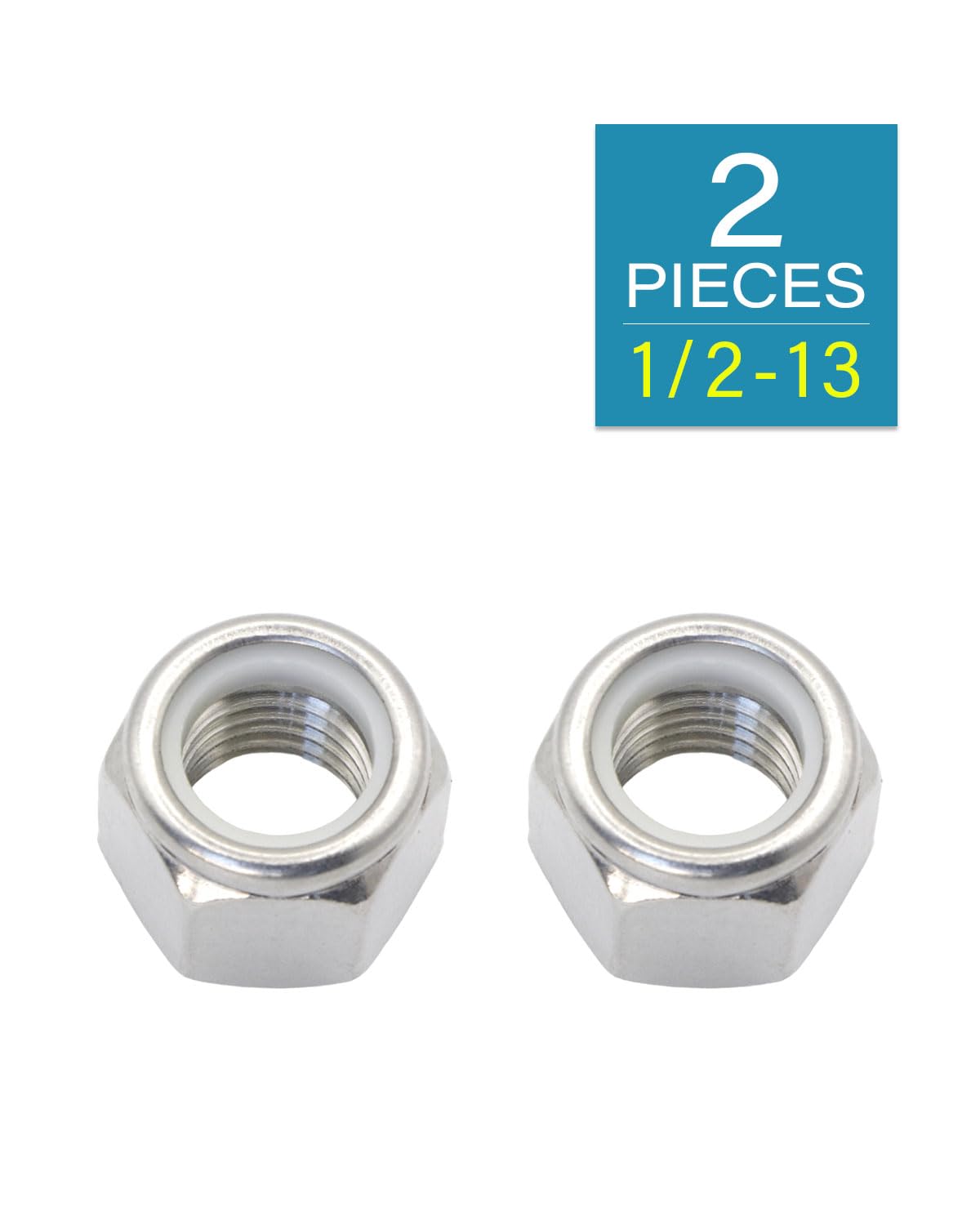 1/2-13 Locknuts - IMScrews 304 Stainless Steel Hardware Locknuts - Durable and Rust-Resistant Fasteners for Home Repairs and Professional Projects Pack of 2 - image 2