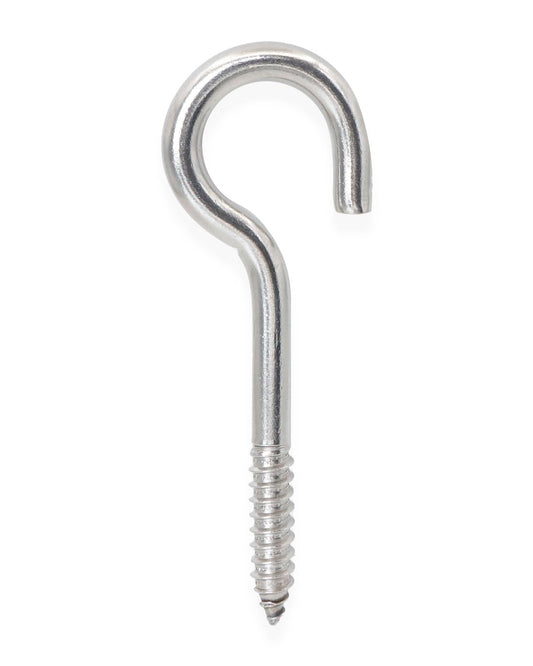 IMSCREWS 2 Pcs Screw Eyes, 4.7 Inch 304 Stainless Steel Eye Bolts for Wood, Self Tapping Heavy Duty Hooks, Ideal for Securing Cables and Hammock Stands, Indoor & Outdoor Use
