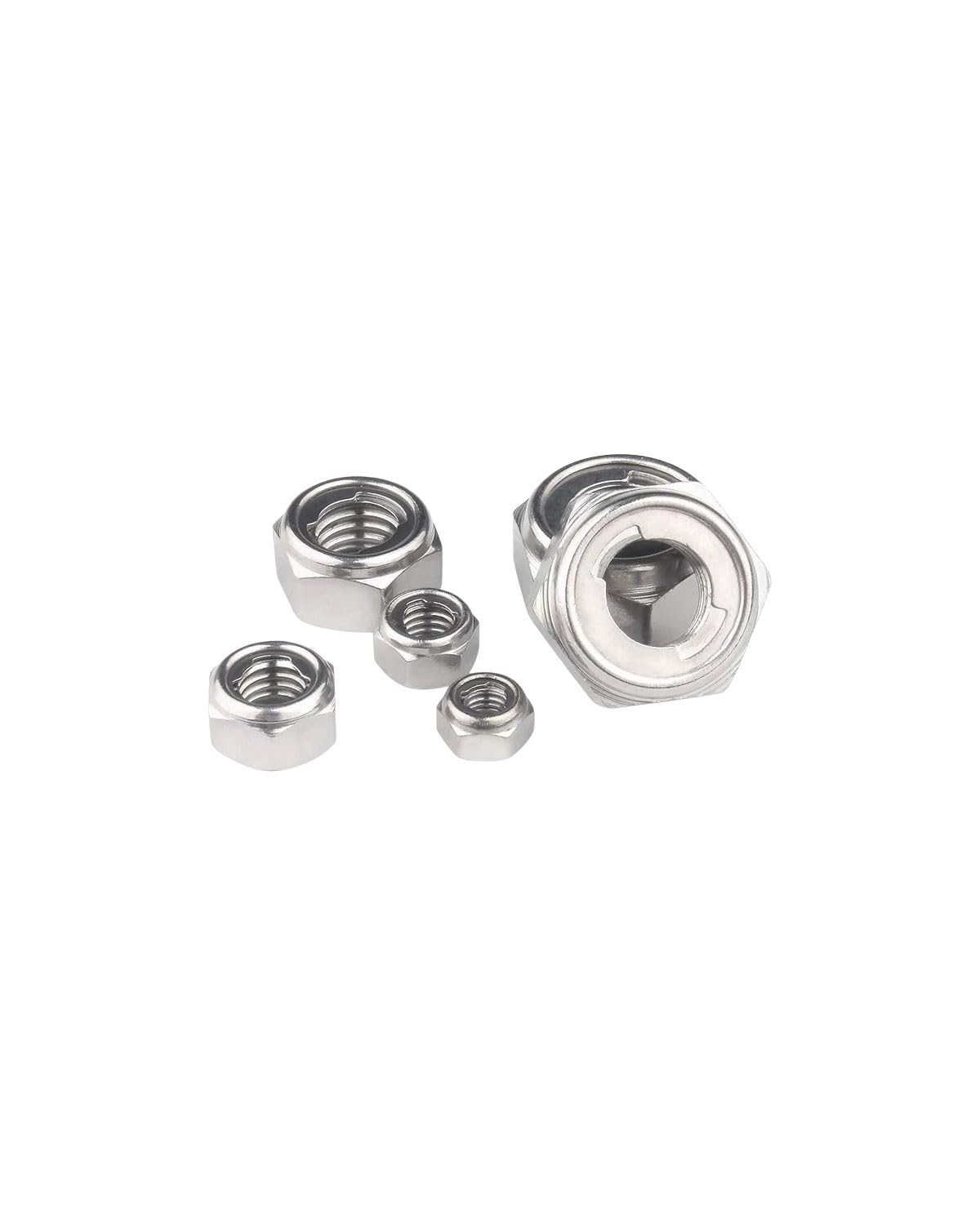 M8-1.25 Locknuts - IMScrews 304 Stainless Steel Locknuts - Durable Hardware for Home Repairs and Professional Projects Pack of 50 - image 5