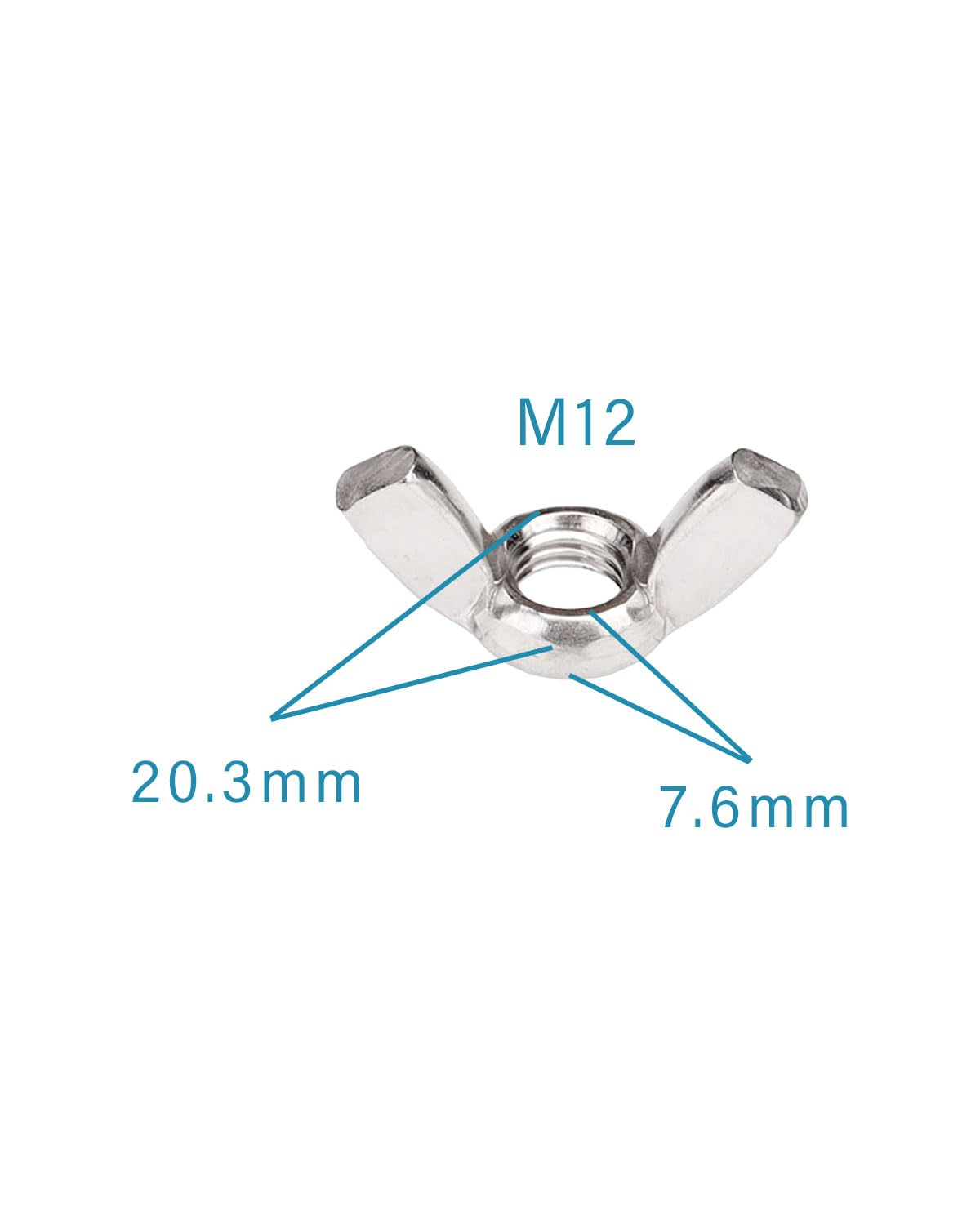 M12-1.75 Wing Nuts - IMScrews 304 Stainless Steel Wing Nuts - Durable Hardware for Home Maintenance and Professional Engineering Pack of 5 - image 3
