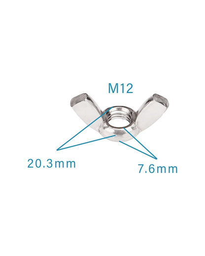 M12-1.75 Wing Nuts - IMScrews 304 Stainless Steel Wing Nuts - Durable Hardware for Home Maintenance and Professional Engineering Pack of 5 - image 3