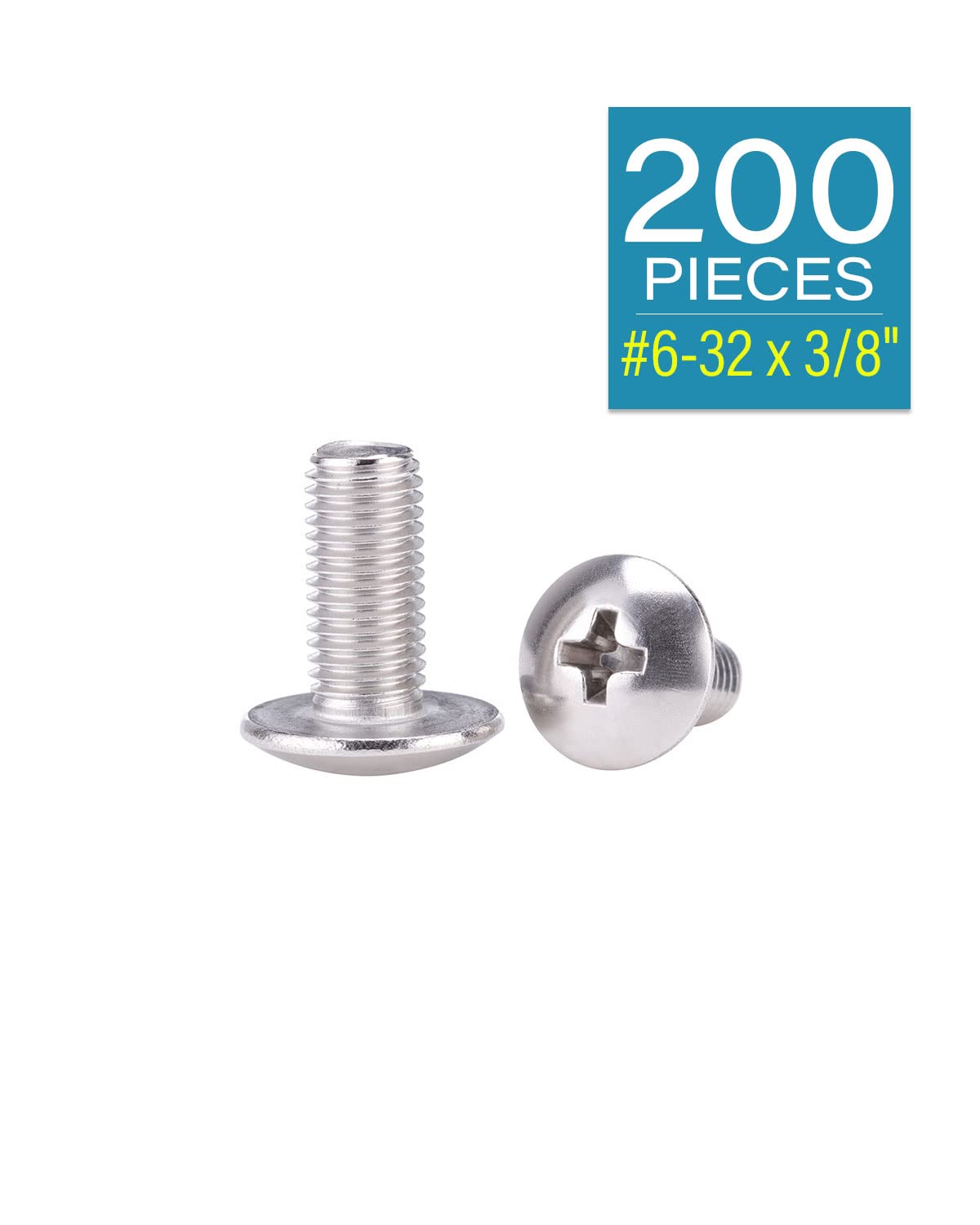 IMScrews #6-32 ¡Á 3/8" Phillips Truss Head Bolts Screws, Ceiling Fan Blade Screws, 304 Stainless Steel Machine Screws Pack of 200 - image 2