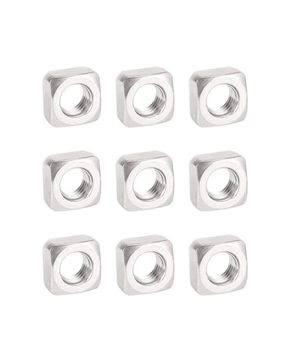 M8-1.25 Square Nuts - IMScrews 304 Stainless Steel Square Nuts - Durable Fasteners for Home Repairs and Professional Engineering Pack of 25