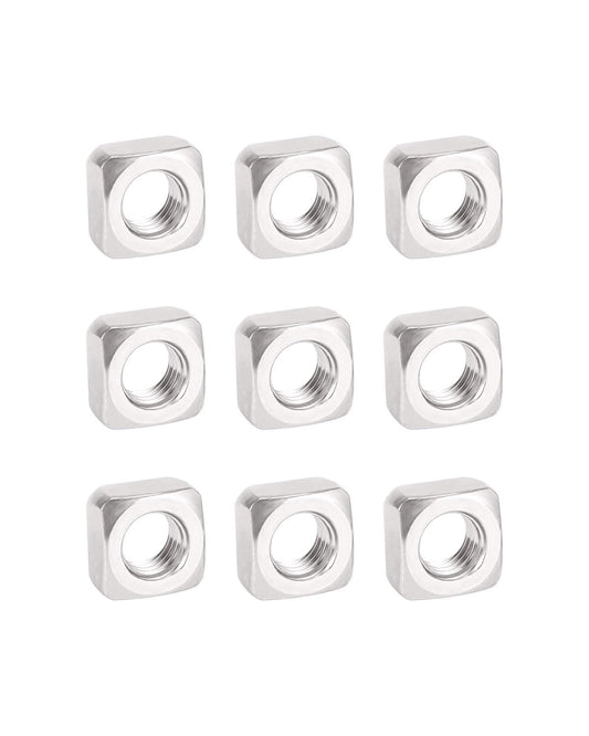 M8-1.25 Square Nuts - IMScrews 304 Stainless Steel Square Nuts - Durable Fasteners for Home Repairs and Professional Engineering Pack of 25