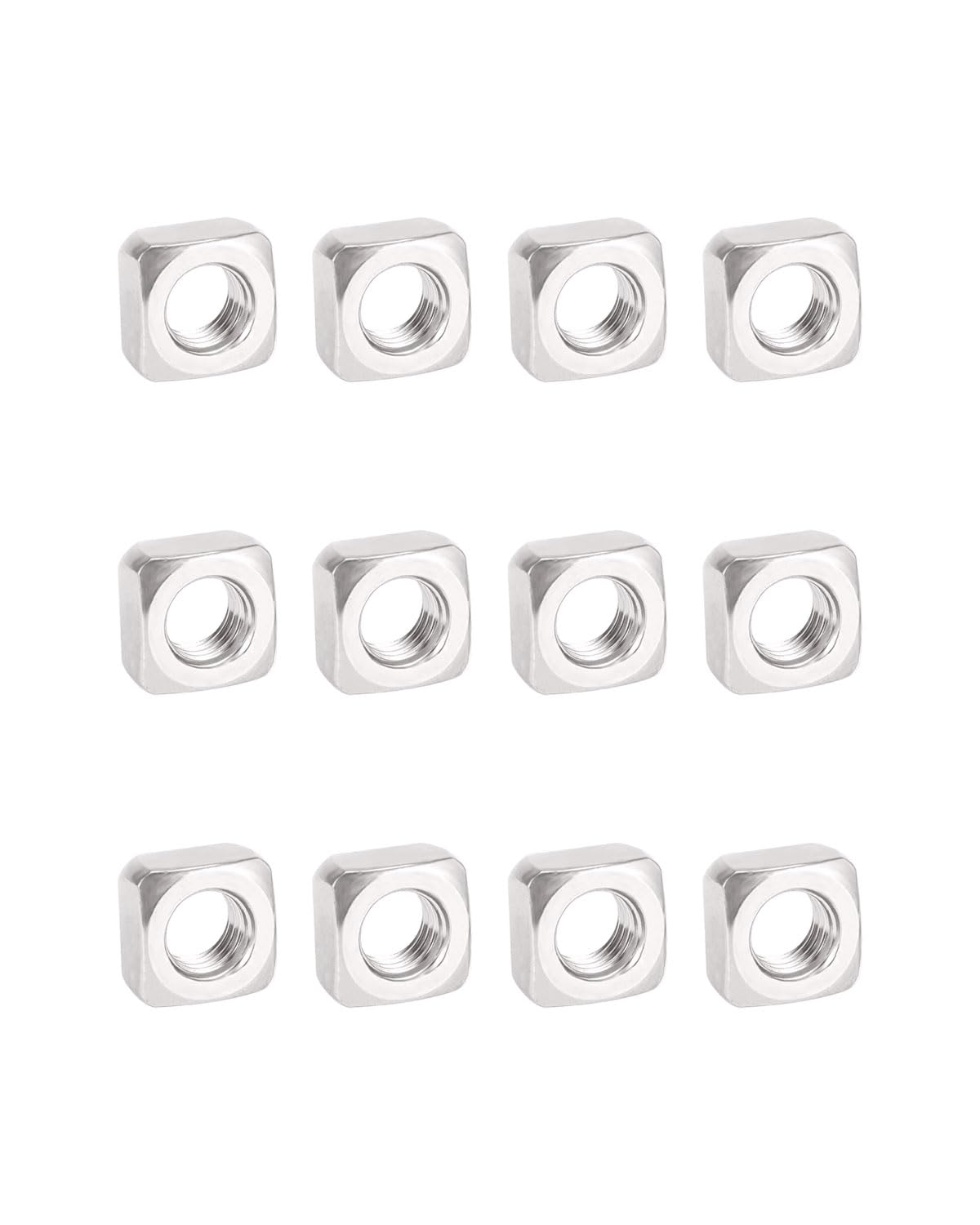 M6-1.0 Square Nuts - IMScrews 304 Stainless Steel Square Nuts - Durable Fasteners for Home Repairs and Professional Engineering Pack of 25